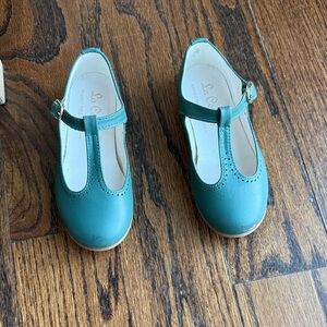 Elegant Teal T-Bar Kids Dress Shoes